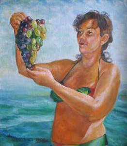 Любушка с виноградом